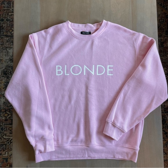 Brunette The Label Pink Blonde Crew Neck Sweatshirt - Picture 3 of 10